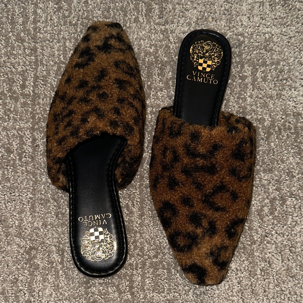 Vince Camuto Leopard Print Mules